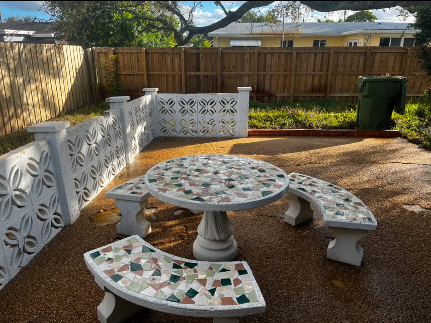 The same patio cleaned and restored